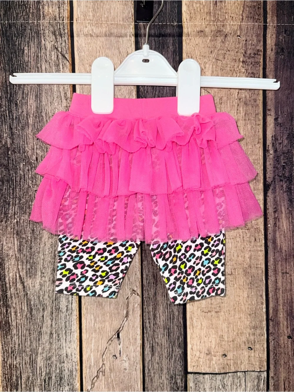 Mud Pie Leopard Print Tutu 2pc Short Set 0-6m